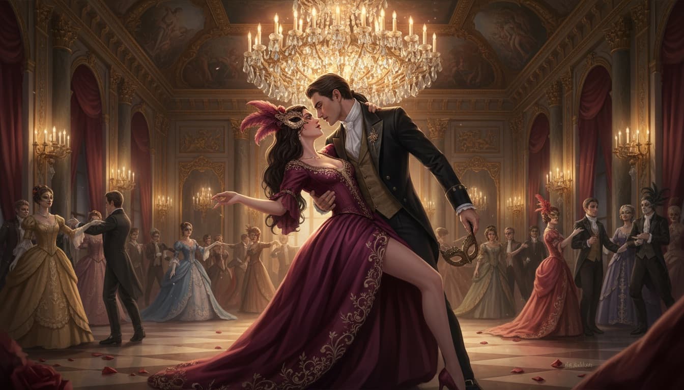 Elegant romantic scene showing story creation and emotional depth